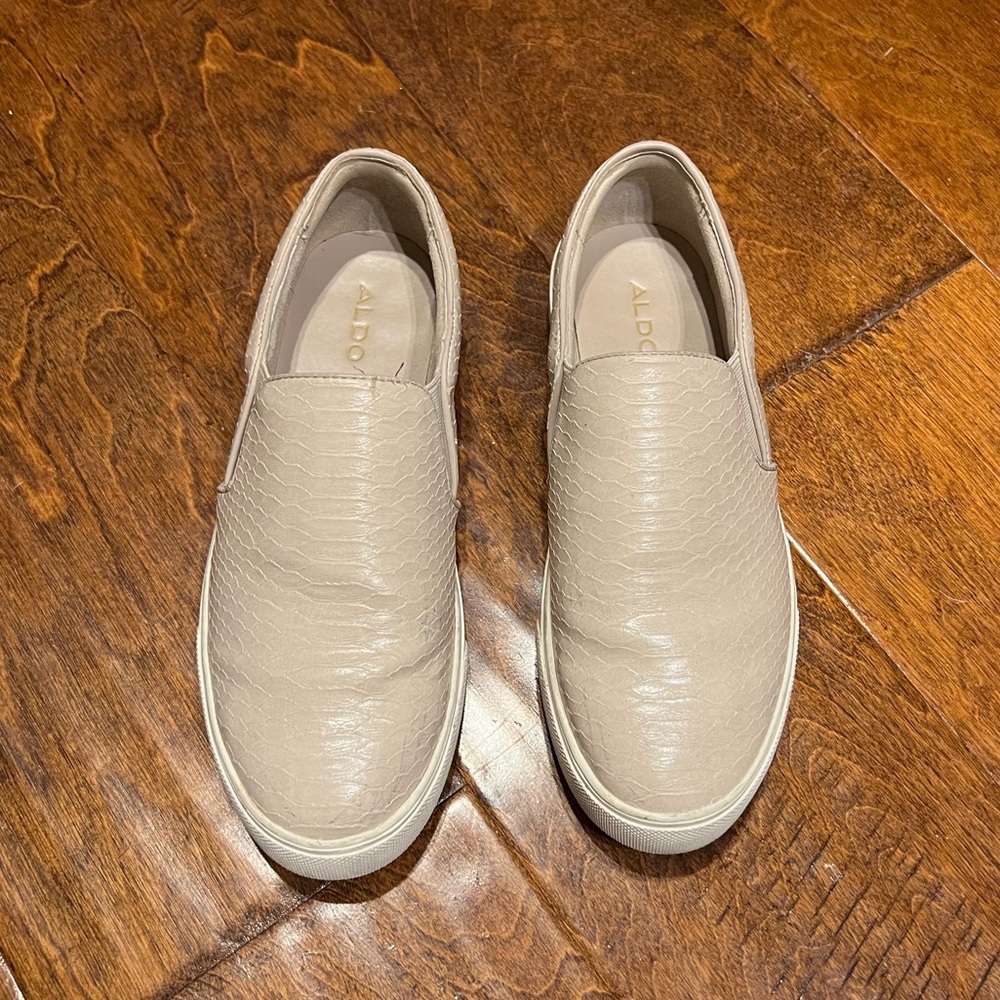 Aldo snake print slip on shoes